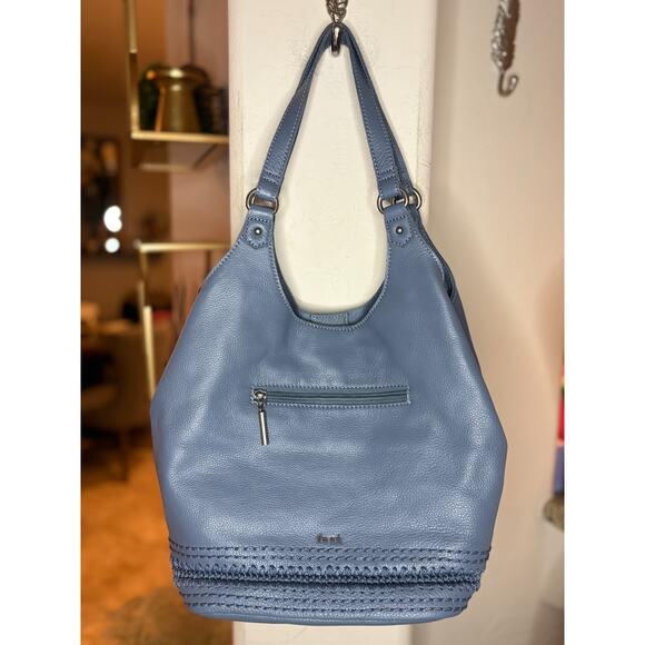 The Sak Roma Shopper tote bag in a blue leather - Picture 3 of 9